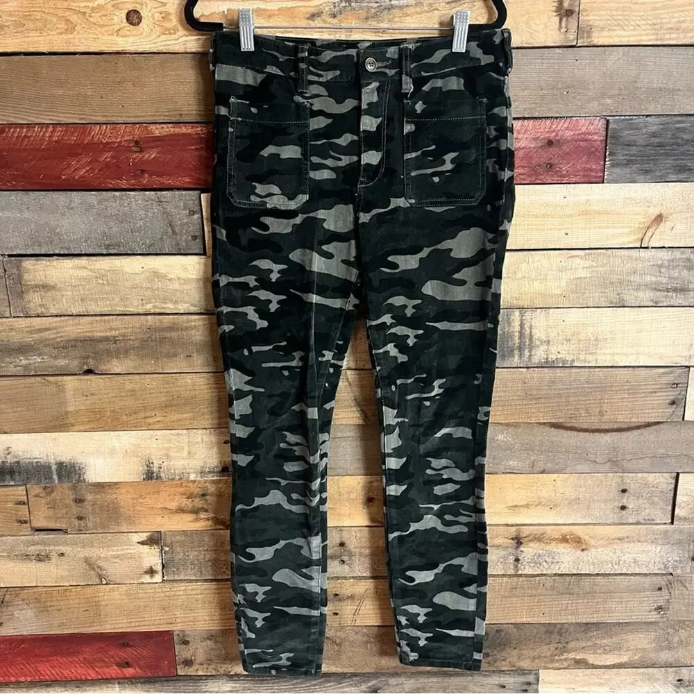 Pilcro And The‎ Letterpress By Anthropologie Camo High Rise Skinny Pants Size 28